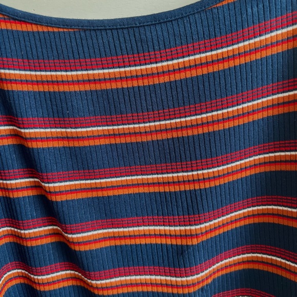 Forever 21 stripped tank top in the colors blue, red, and orange in a size M - Picture 2 of 5